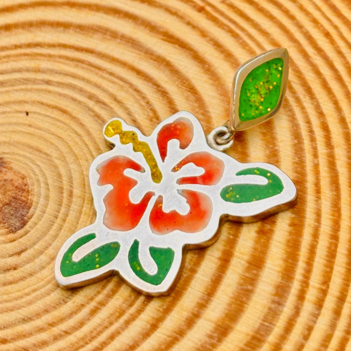 Pingente Hibisco Laranja