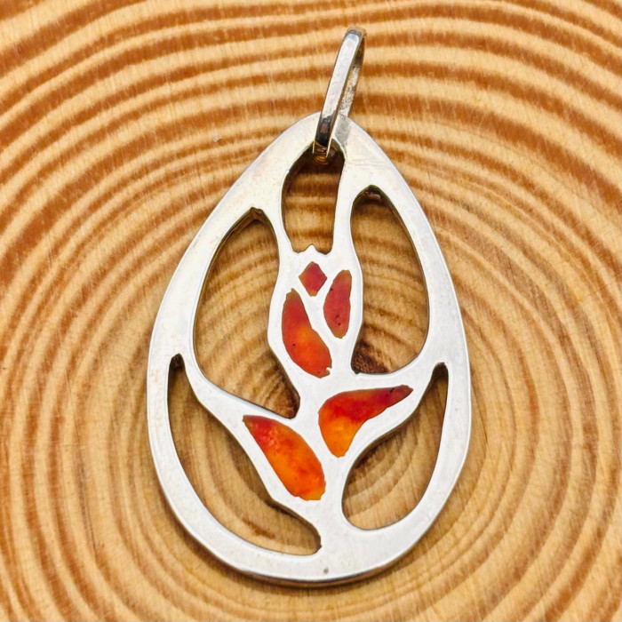 Medium Heliconia Wagneriana Drop Pendant