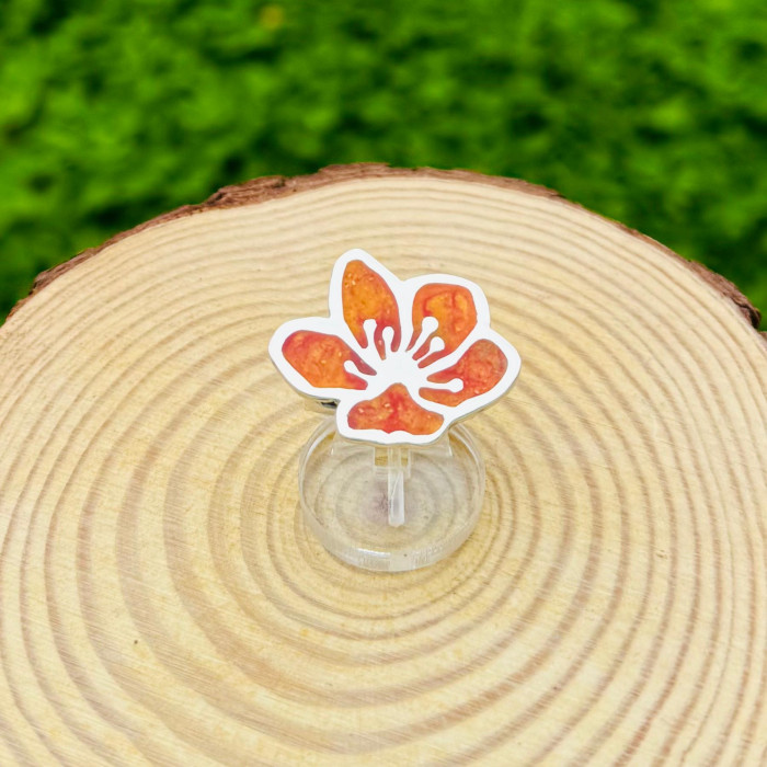 Anel Hibisco Laranja