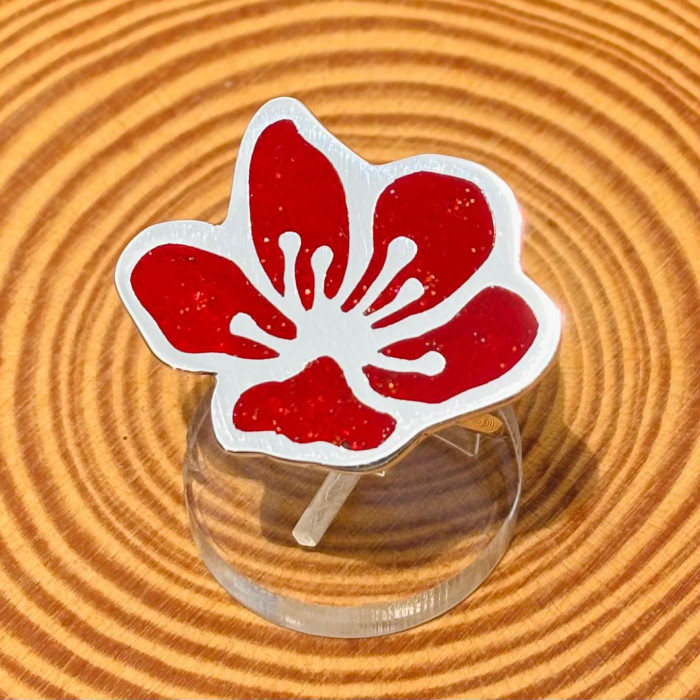 Anel Hibisco Vermelho