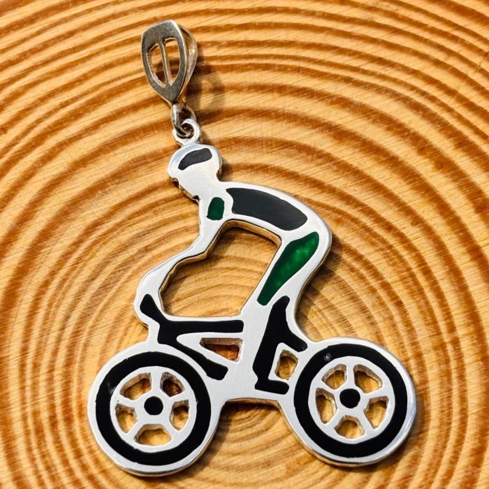 Pingente Ciclista Esmaltado