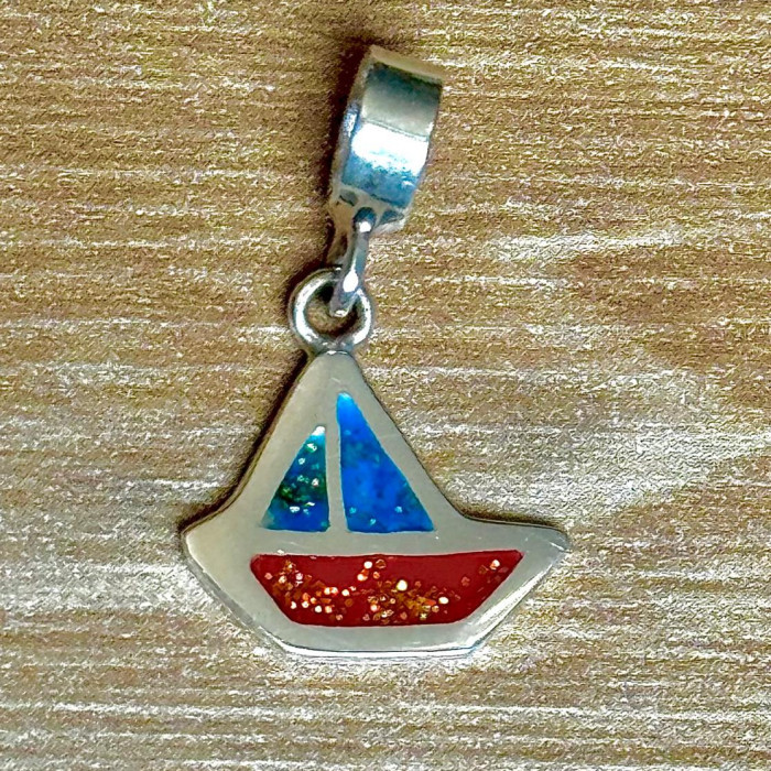 Berloque Brinquedo de Miriti, Barco esmaltado