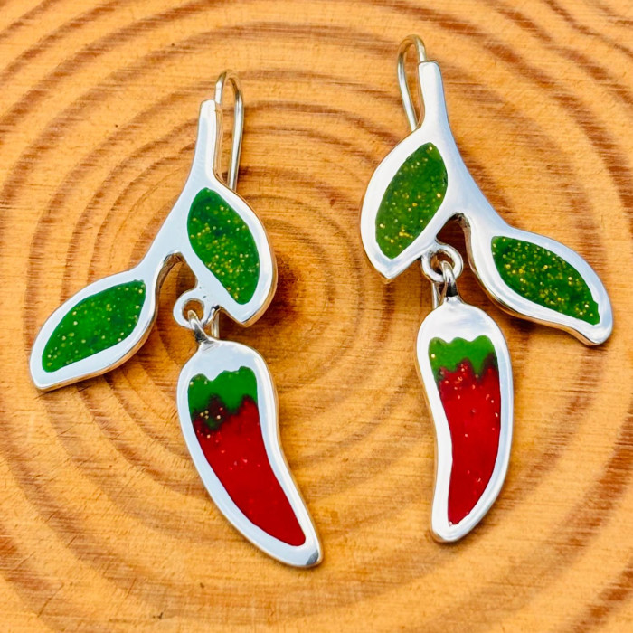 Chili Pepper Banho de Cheiro Earrings - Size M