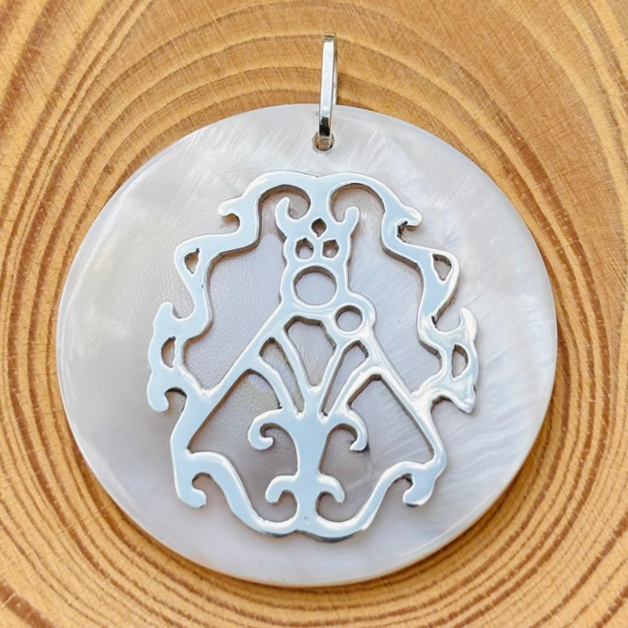 Mother Icon Embroidered Pendant